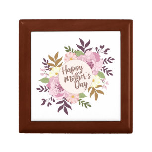 Elegant Happy Mother's Day Floral Wreath Gift Box