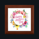 Elegant Happy Mother's Day Floral Wreath Gift Box<br><div class="desc">For further customization,  please click the "Customize" button and use our design tool to modify this template. If the options are available,  you may change text and image by simply clicking on "Edit/Remove Text or Image Here" and add your own. Designed by Freepik.</div>