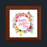Elegant Happy Mother's Day Floral Wreath Gift Box<br><div class="desc">For further customization,  please click the "Customize" button and use our design tool to modify this template. If the options are available,  you may change text and image by simply clicking on "Edit/Remove Text or Image Here" and add your own. Designed by Freepik.</div>