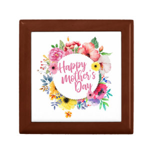 Elegant Happy Mother's Day Floral Wreath Gift Box