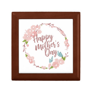 Elegant Happy Mother's Day Floral Wreath Gift Box