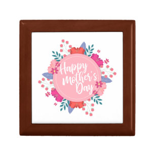 Elegant Happy Mother's Day Floral Wreath Gift Box