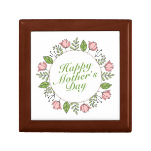 Elegant Happy Mother's Day Floral Wreath Gift Box