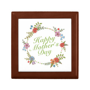Elegant Happy Mother's Day Floral Wreath Gift Box