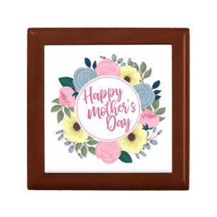 Elegant Happy Mother's Day Floral Wreath Gift Box