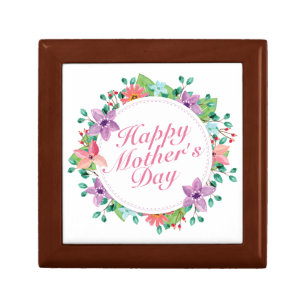 Elegant Happy Mother's Day Floral Wreath Gift Box