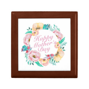 Elegant Happy Mother's Day Floral Wreath Gift Box