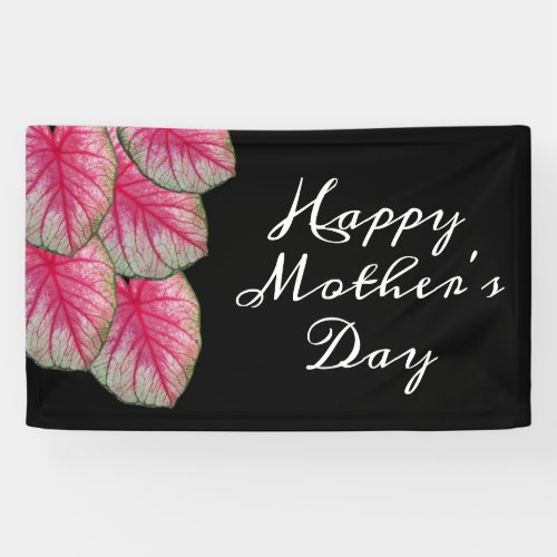 Elegant Happy Mothers Day Hot Pink Floral Banner