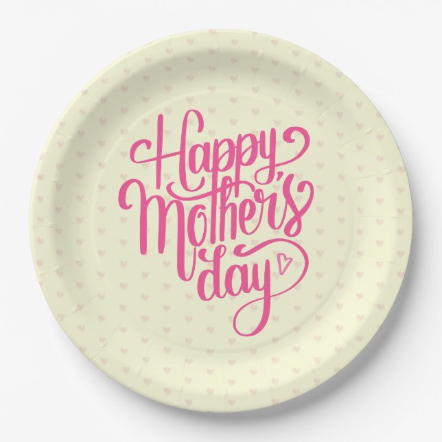 Elegant Happy Mother's Day | Paper Plate (Front)