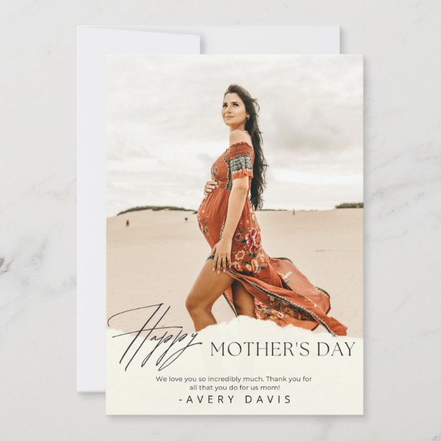 Elegant Happy Mother's Day Photo Card (Front)
