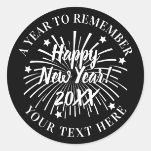 Elegant Happy New Year 2022 custom seal stickers