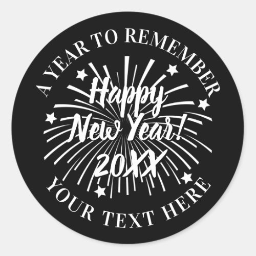 Elegant Happy New Year 2024 custom seal stickers