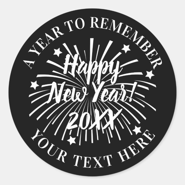 Elegant Happy New Year 2024 custom seal stickers (Front)