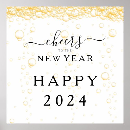 Elegant Happy New Year 2024 Poster
