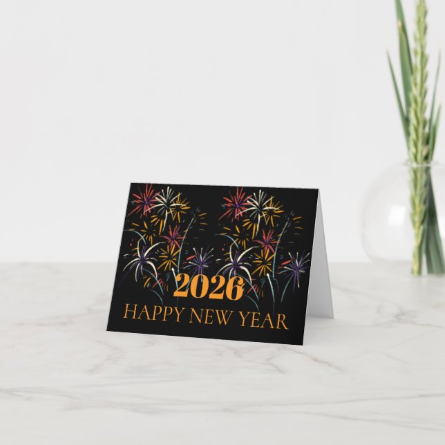 Elegant Happy New Year 2026 Card (Front)