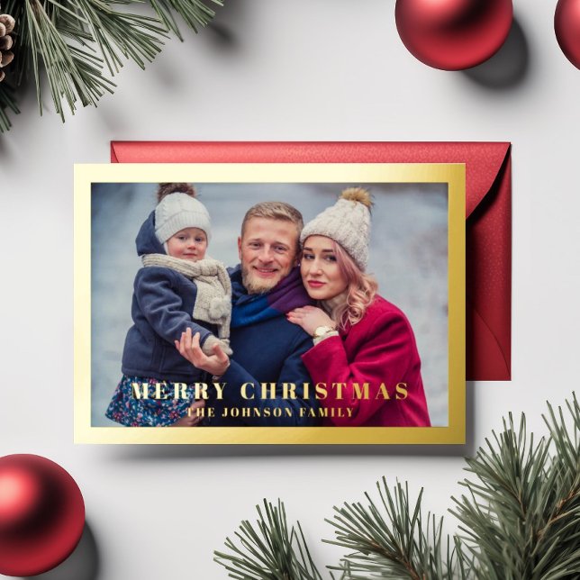 Elegant Happy New Year Photo Gold Foil Holiday Card (Elegant Happy New Year Photo Gold Foil Holiday Card)