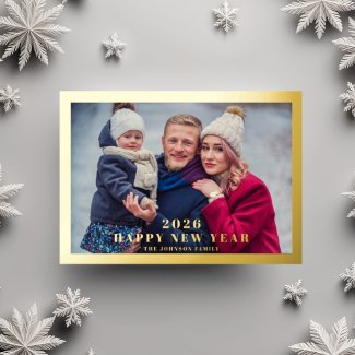 Elegant Happy New Year Photo Gold