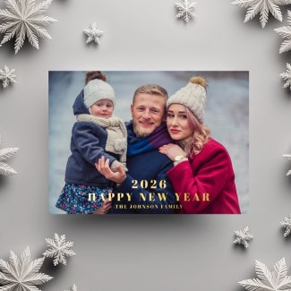 Elegant Happy New Year Photo Gold