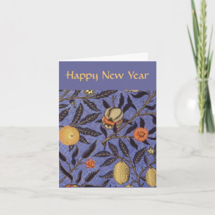 Elegant Happy New Year Pomegranate botanical Holiday Card