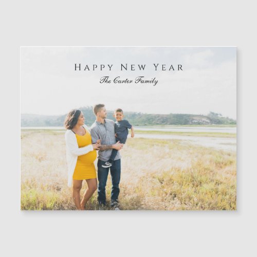 Elegant Happy New Year Script Photo Pregnancy Chic