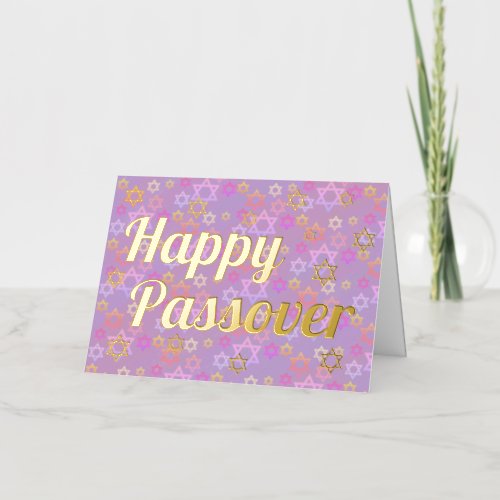  Elegant Happy Passover Folded Foil Holiday Card