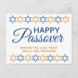 Elegant Happy Passover Pesach Seder Star Of David Postcard at Zazzle