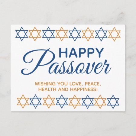 Elegant Happy Passover Pesach Seder Star Of David Postcard
