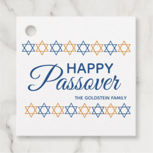 Elegant Happy Passover Star of David Personalized Favor Tags