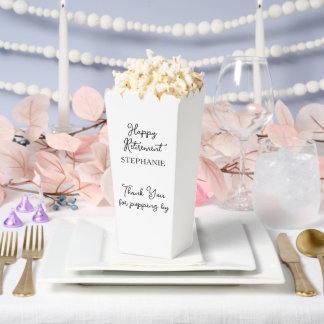 Elegant Happy Retirement Thank you for Popping By Favor Boxes