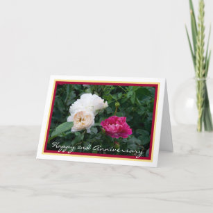 Elegant Happy Second Wedding Anniversary Roses Card