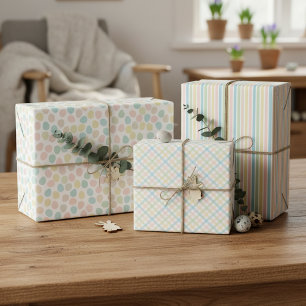 Elegant Happy Spring Easter Pattern Wrapping Paper