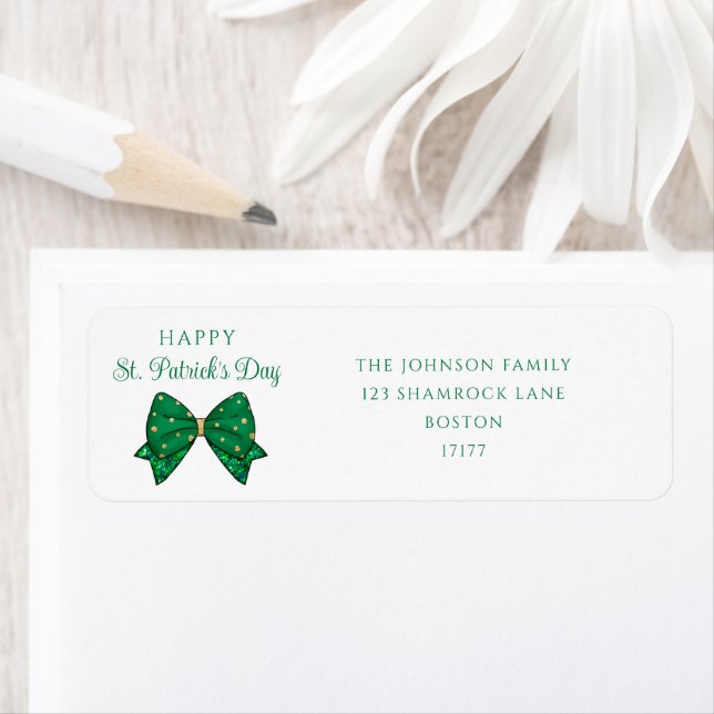 Elegant Happy St. Patrick's Day Address Label (Insitu)