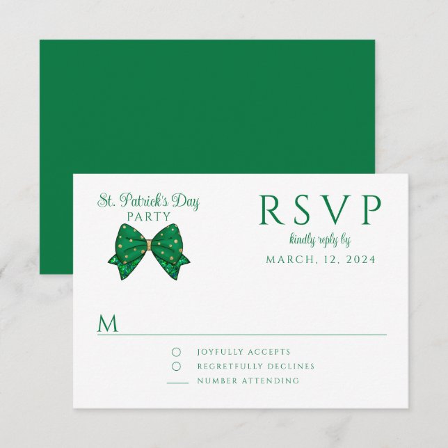 Elegant Happy St. Patrick's Day Party RSVP Card (Front/Back)