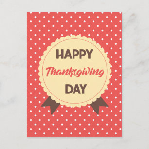 Elegant Happy Thanksgiving Day Holiday Postcard