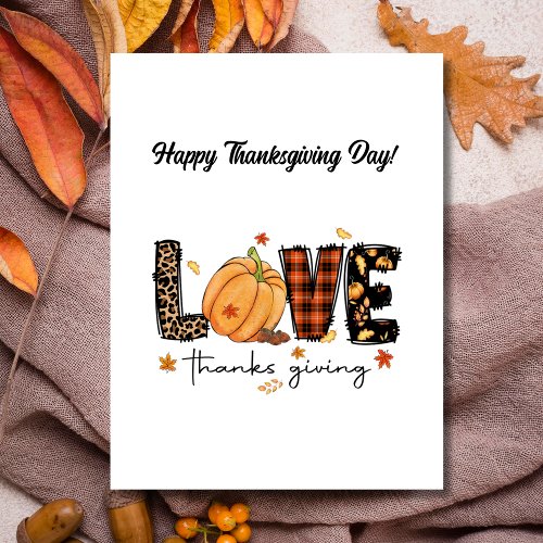 Elegant Happy Thanksgiving Day  Postcard