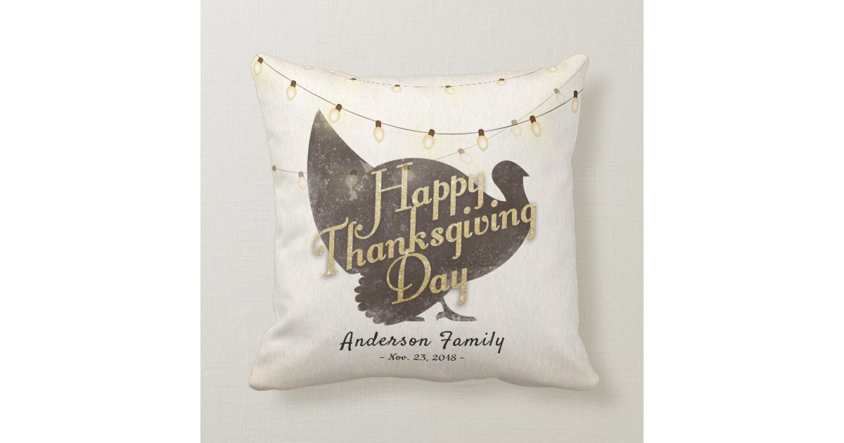 Elegant Happy Thanksgiving Day Turkey String Light Throw ...