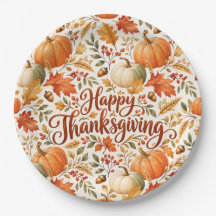 Elegant Happy Thanksgiving Fall Pumpkin & autumn