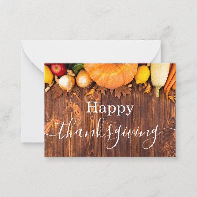 elegant happy thanksgiving,modern  holiday photo  note card (Front)