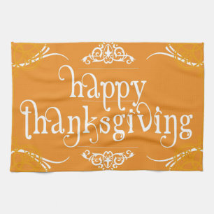 elegant happy thanksgiving towel