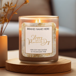 Elegant Happy Valentine’s Day Candle Label