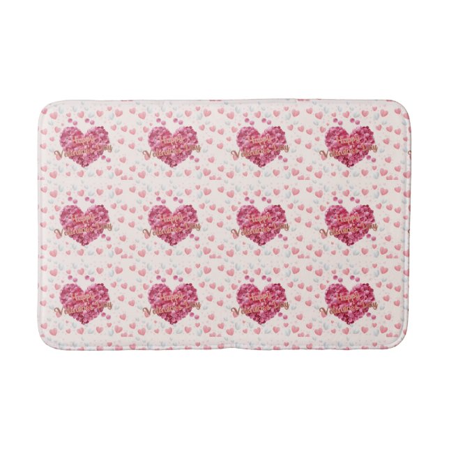 Elegant Happy Valentine's Day  Bath Mat (Front)