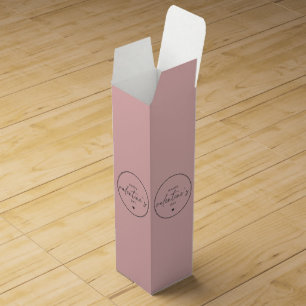 Elegant Happy Valentine's day Blush Pink Wine Box