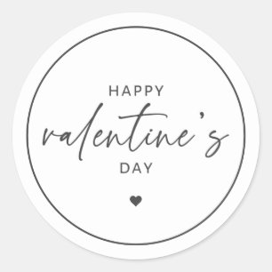 Elegant Happy Valentine's day Classic Round Sticke Sticker