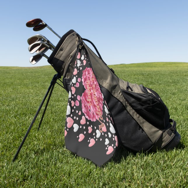 Elegant Happy Valentine's Day Golf Towel (Green)