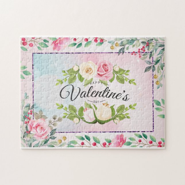 Elegant Happy Valentine's Day Jigsaw Puzzle (Horizontal)