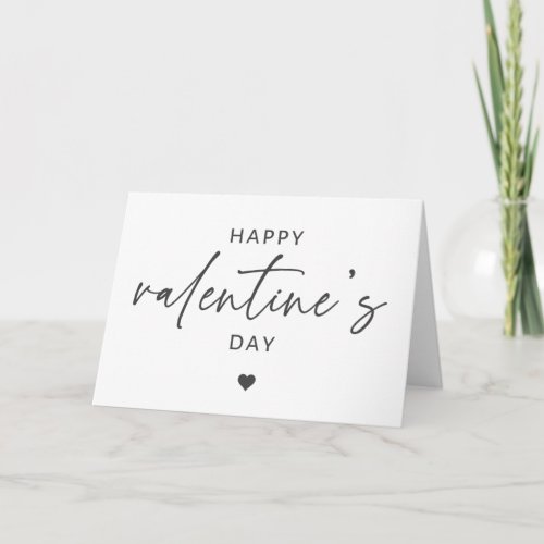 Elegant Happy Valentines day script typography Card