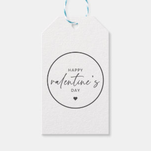 Elegant Happy Valentine's day script typography Gift Tags