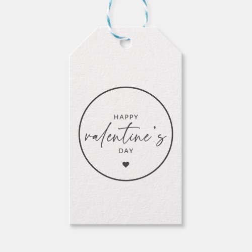 Elegant Happy Valentines day script typography  Gift Tags