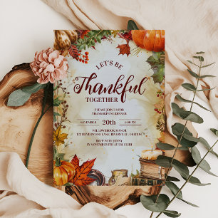 Elegant Harvest Table Thanksgiving Dinner Invitation