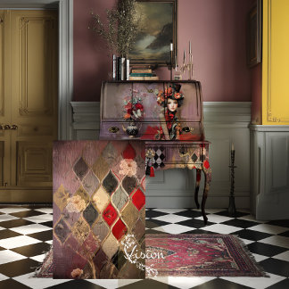 Elegant Hatter Harlequin Diamond Floral Tissue Paper
